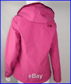 $179 Women The North Face SILKY Hoodie Jacket Coat Windwall SoftShell PINK SMALL