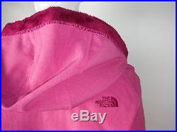 $179 Women The North Face SILKY Hoodie Jacket Coat Windwall SoftShell PINK SMALL