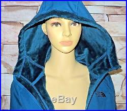 $179 Women The North Face SILKY JACKET COAT HOODIE Windwall SoftShell BLUE MED