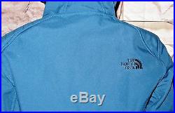 $179 Womens The North Face SILKY JACKET COAT HOODIE Windwall SoftShell BLUE MED