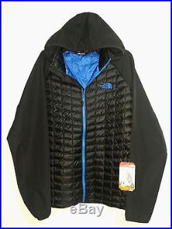 $180 Mens The North Face ThermoBall Hybrid Insulated Hoodie Black Blue XXL