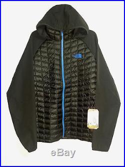 $180 Mens The North Face ThermoBall Hybrid Insulated Hoodie Black Blue XXL