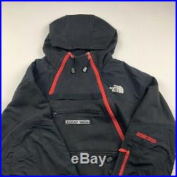 2000s The North Face Faded Black/Red Double Zip Hoodie/Jacket XXXL 3XL Mens
