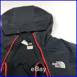 2000s The North Face Faded Black/Red Double Zip Hoodie/Jacket XXXL 3XL Mens