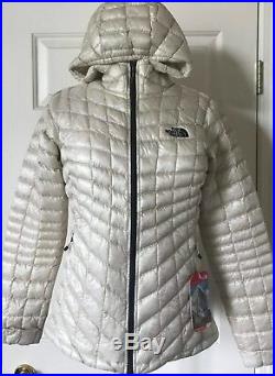 $220 NWT Womens The North Face Thermoball Hoodie Jacket Vintage White S M L XL