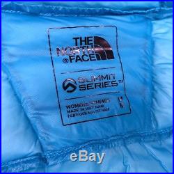 $350 Women's North Face Summit L3 Down Hoodie Medium Blue/Black NEW NFOA37P7
