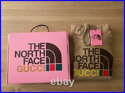 Authentic GUCCI X North Face Cotton Hoodie Brown Size L