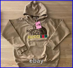 Authentic GUCCI X North Face Cotton Hoodie Brown Size L