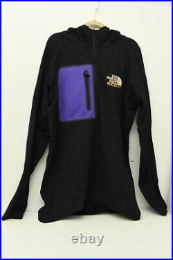 Authentic Gucci The North Face Hoodie Black Purple Pocket Light Warm Pull Over
