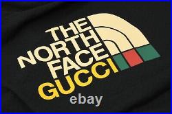 Authentic Gucci The North Face Hoodie Black Purple Pocket Light Warm Pull Over