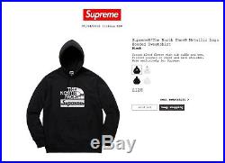 Black Supreme x The North Face Metallic Logo Hoodie Large Sold Out