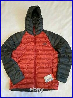 Blemished Mens North Face TNF Trevail Winter 800 Down Hoodie Jacket Red & Gray