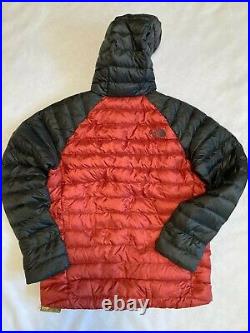 Blemished Mens North Face TNF Trevail Winter 800 Down Hoodie Jacket Red & Gray