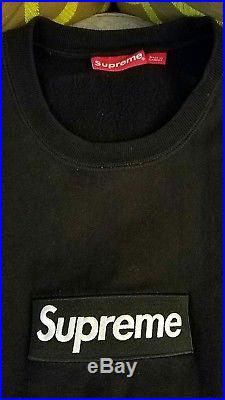 FW15 SUPREME BLACK BOX BLACK SWEATER CREWNECK L tee hoody northface jacket bag