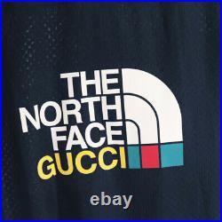 GUCCI 22SS x THE NORTH FACE LOGO PRINT ZIP UP HOODIE BLACK 663909 ZM0C1 Used