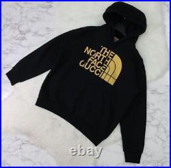 GUCCI THE NORTH FACE Hoodie Men Black Size XS Made in Italy Used from Japan