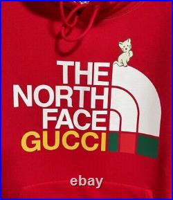 GUCCI THE NORTH FACE Sleeveless Hoodie Men Red M Made in Italy New from Japan