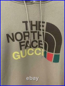 GUCCI The North Face Hoodie XL LL Men's Brown long sleeves logo print With box