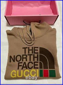 GUCCI The North Face LOGO HOODIE sold out, Size XXS New With Tags Brown TNF