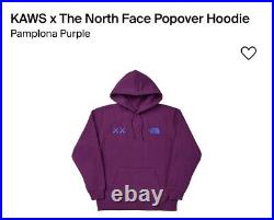 KAWS x The North Face Popover Hoodie TNF Pamplona Purple Size Small