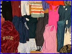 Ladies Huge Clothing Lot Size XS S Med VS PINK Nike North Face Under Armour +