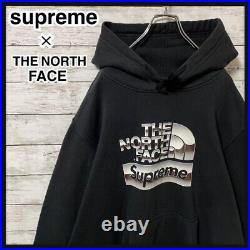 Limited Collaboration Supreme x The North Face Big Logo Best Design Hoodie black