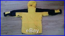 Men's Vtg Black/Yellow THE NORTH FACE Gore-Tex Mountain Light Hoodie Jacket Sz-M