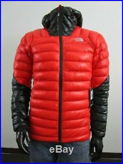 Mens M-L TNF The North Face L3 Down Hoodie Insulated Climbing Jacket Black Red