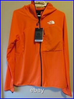Mens New North Face Summit L2 Futurefleece Full Zip Hoodie Jacket Med Red Orange