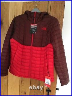 Mens North Face Thermoball Hoodie Jacket Coat Red Large L