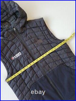 Mens North Face USA Climbing Quilted Hoodie Full Zip Vest Size Small Rare