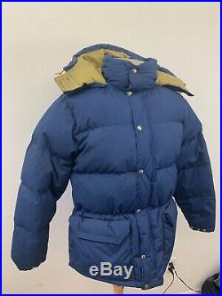 Mens The North Face Goose Down Hooded Jacket Blue Coat Sz Medium Med M Winter