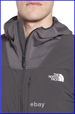 Mens The North Face Jacket Progressor Power Grid Hoodie Full Zip Coat Grey L