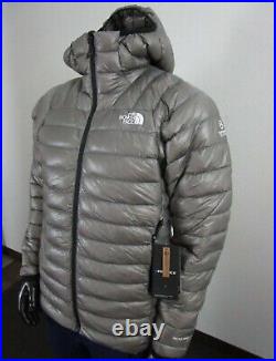 Mens The North Face Summit Down (L3) Hoodie Insulated Climbing Jacket SilverGray