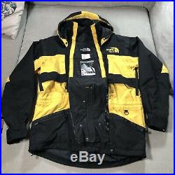 Mens Vintage Rare THE NORTH FACE STEEP TECH Ski Jacket Coat YellowithBlack Medium