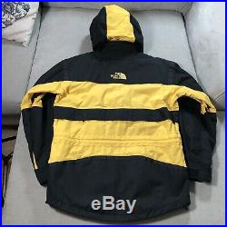Mens Vintage Rare THE NORTH FACE STEEP TECH Ski Jacket Coat YellowithBlack Medium