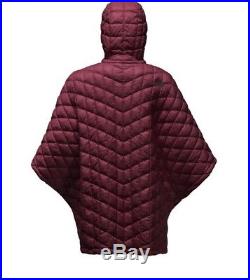 NEW North Face Thermoball Hoodie Poncho Coat Jacket Deep Garnet Red XS Small