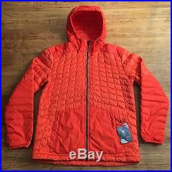 NEW The North Face THERMOBALL SNOW HOODIE Insulated Jacket Acrylic Orange Medium