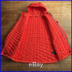 NEW The North Face THERMOBALL SNOW HOODIE Insulated Jacket Acrylic Orange Medium