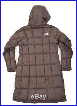 NORTH FACE Metropolis 600 Duck Down Brown Quilter Long Women Coat Jacket Sz M 10