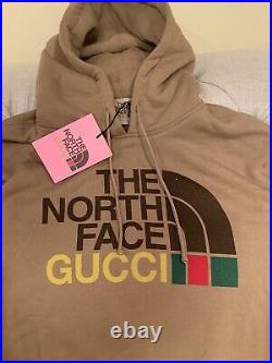 NWT Gucci X The North Face Brown Hoodie Small (Medium)