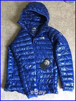 NWT Mens The North Face Summit L3 Down Hoodie Large Blue 800 Fill Down Jacket