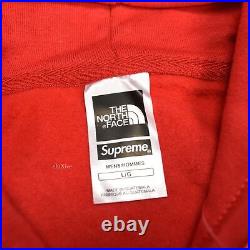 NWT Supreme x The North Face Men's Red Photo Box Logo Hoodie FW18 L DS AUTHENTIC