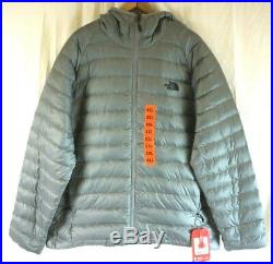 NWT THE NORTH FACE Men's Gray Full Zipper Trevail Down Hoodie Puffer Jacket 2XL
