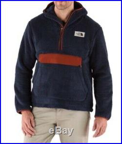 NWT The North Face Campshire Pullover Fleece Hoodie Mens Size S Urban Navy Red