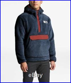 NWT The North Face Campshire Pullover Fleece Hoodie Mens Size XL Urban Navy/Red