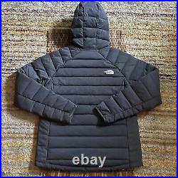 NWT The North Face Stretch 600 Goose Down Hoodie Puffer Jacket Grey Large L
