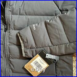 NWT The North Face Stretch 600 Goose Down Hoodie Puffer Jacket Grey Large L