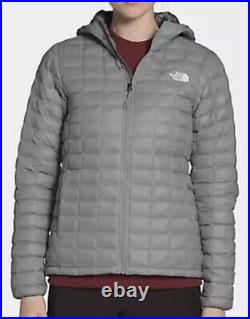 NWT The North Face Women Size XL ThermoBall Eco Mid Grey Matte Hoodie Jacket