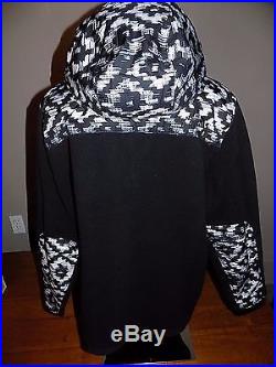NWT Women's The North Face Denali 2 Hoodie Jacket Polartec Print & Black XL $199